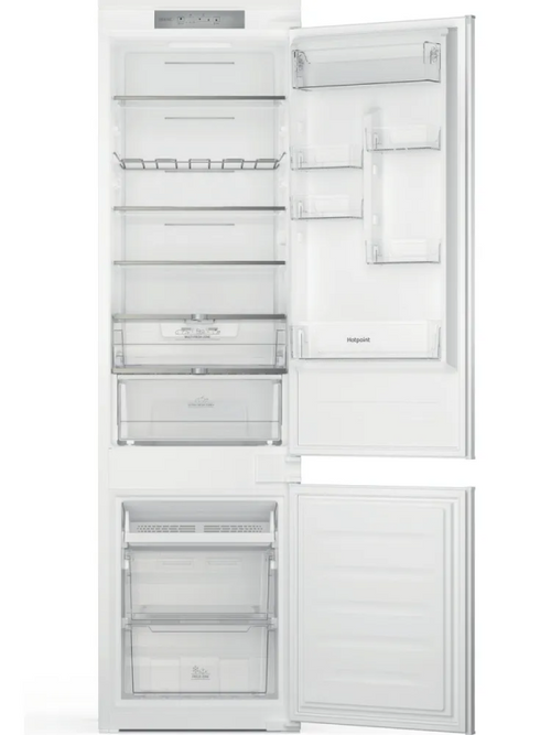 Hotpoint HTC20 T322 UK - White 70/30 - Sliding Hinge - Tall Integrated Frost Free Fridge Freezer - E energy - Display
