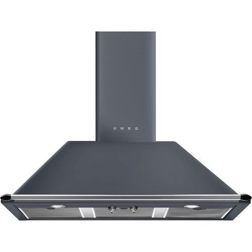 Smeg KT100GRE - Grey Chimney Extractor Hood - A energy