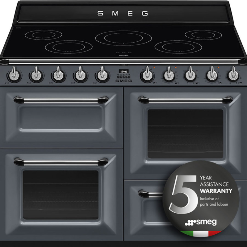 Smeg TR4110IGR2 - Grey 5 Zone Induction Cooker - Steam Assisted cleaning - A energy