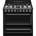 Smeg TR90BL2 - Black 5 Zone Dual Fuel Cooker - Catalytic cleaning - A energy