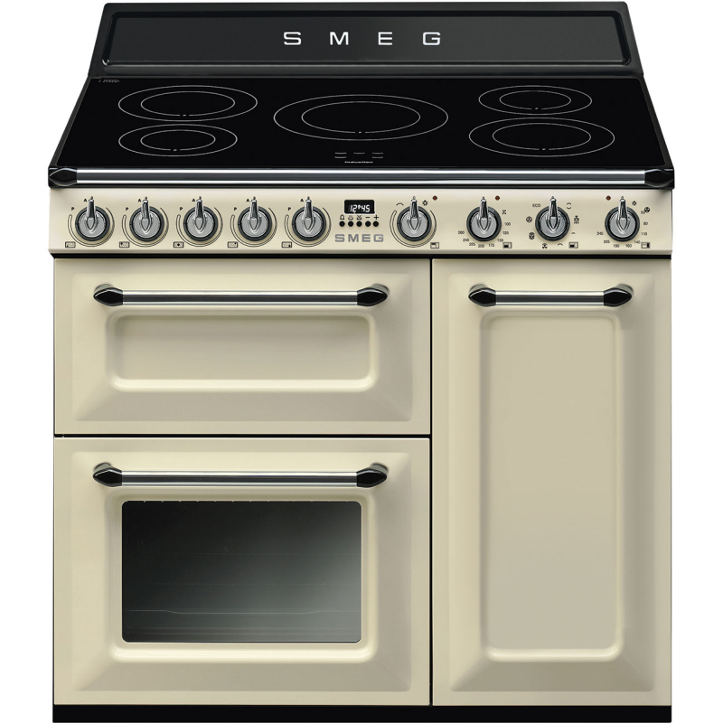 Smeg TR93IP2 - Cream 5 Zone Induction Cooker - Steam Assisted cleaning - A energy