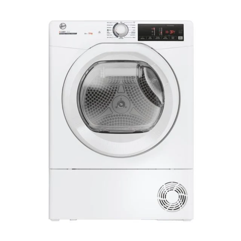 Hoover HLE H9A3TE-80/N - Wi-Fi Connected White 9KG Heat Pump Condenser Dryer - A+++ energy