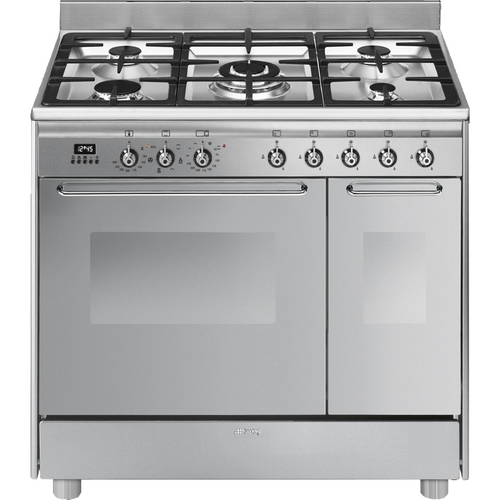 Smeg CC92MX9 - Stainless steel 5 Zone Dual Fuel Cooker - A/A energy