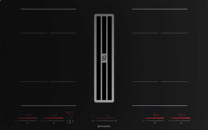 Faber GALILEO-BOLD-A830-DO - Black 80cm Venting Hob - 4 Zones - A+ Rated