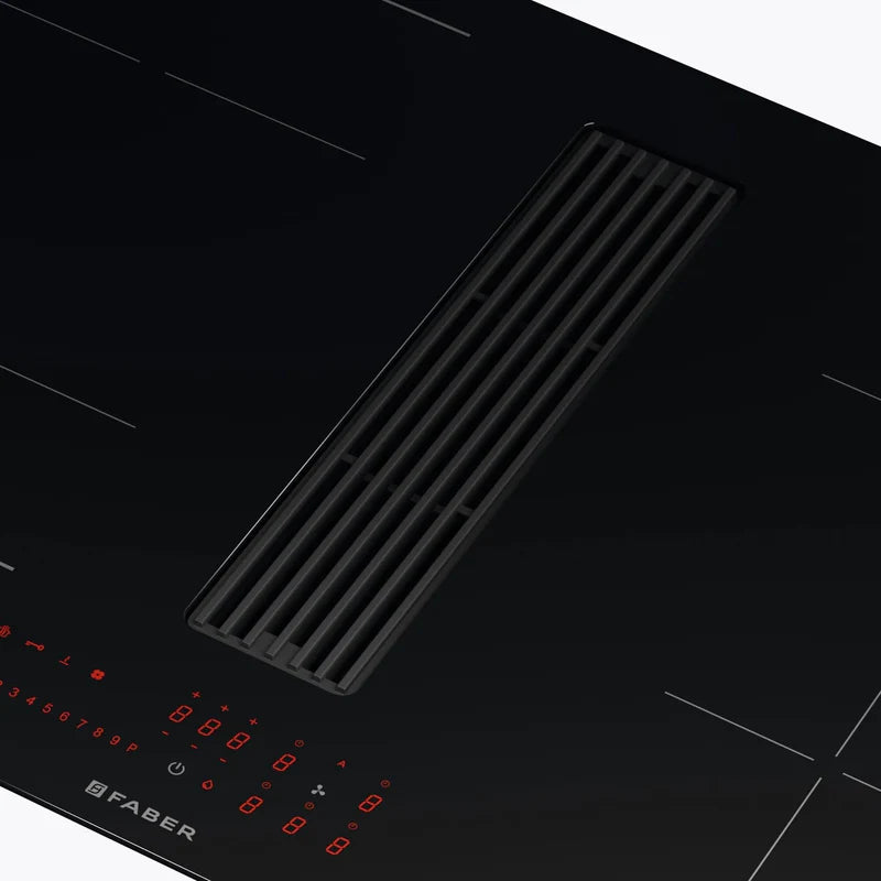 Faber GALILEO-LINEAR-F830-RC - Black 80cm Venting Hob - 4 Zones - D Energy