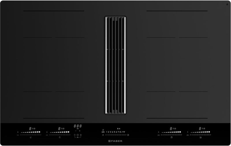 Faber GALILEO-STRIPES-A830-DO - Black Venting Hob - 83cm 4 Zones - A+ Rated