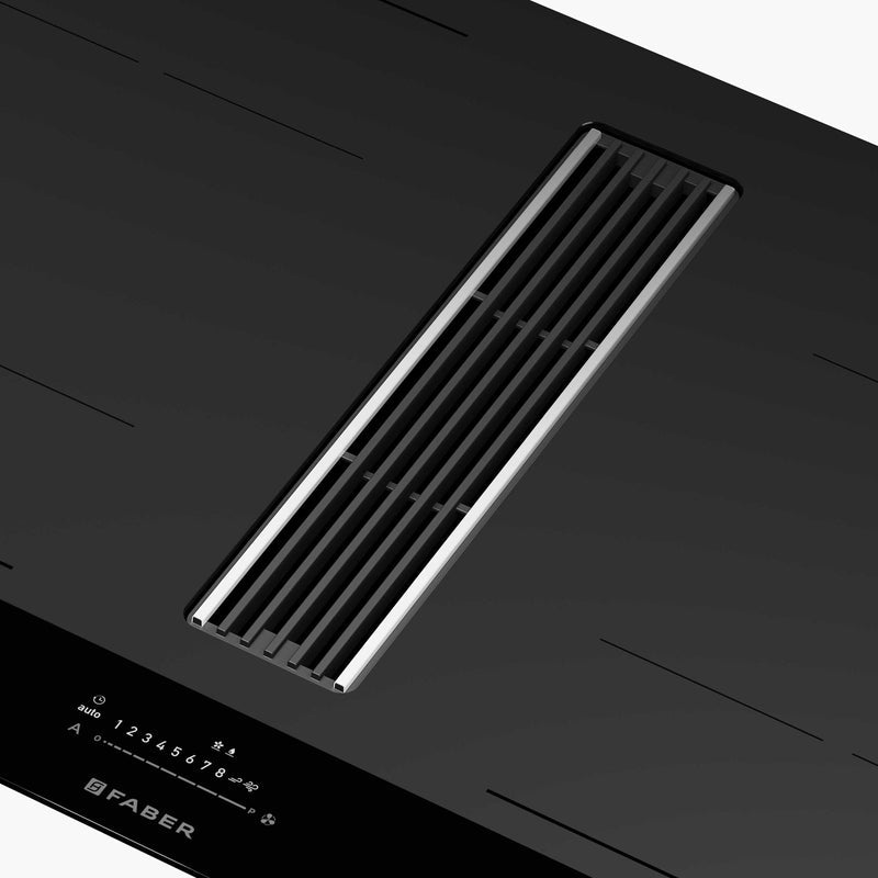Faber GALILEO-STRIPES-F830-RC - Black 80cm Venting Hob - 4 Zones - A+ Rated