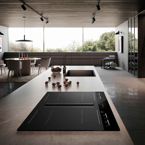 Faber GALILEO-STRIPES-F830-RC - Black 80cm Venting Hob - 4 Zones - A+ Rated