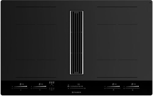 Faber GALILEO-STRIPES-F830-RC - Black 80cm Venting Hob - 4 Zones - A+ Rated