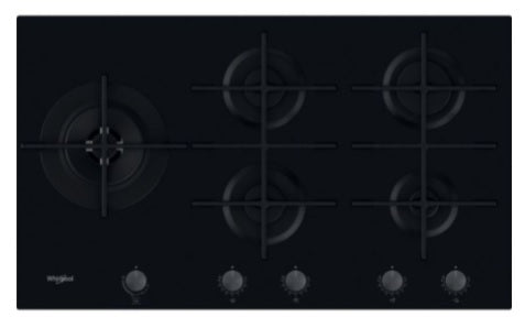 Whirlpool GOWL 958/NB - Black 5 Zone Gas Hob