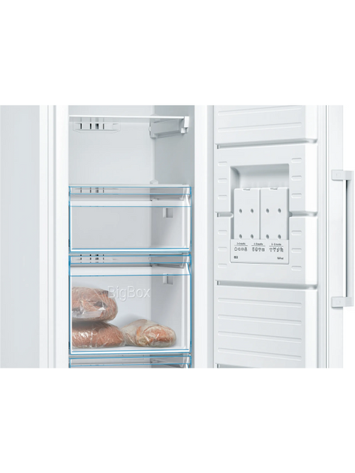 Bosch Series 4 GSN36VWEPG - White Freestanding Frost Free Freezer - E energy - Display