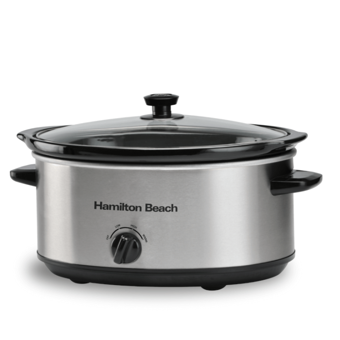 Hamilton Beach HBSC070S - Silver 6.5L Slow Cooker - 3 Settings - Energy Efficient