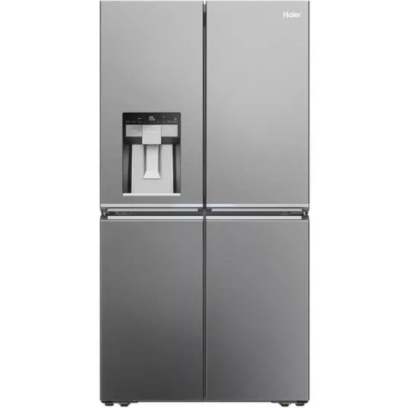 Haier HCR7918EIMP - Silver Freestanding American Frost Free Fridge Freezer - E energy