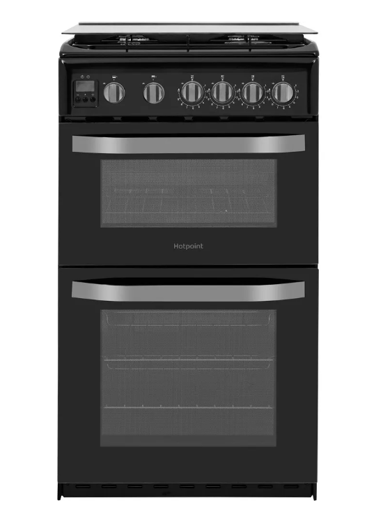 Hotpoint HD5G00CCBK/UK - Black 4 Zone Gas Cooker - Catalytic cleaning - A energy