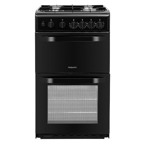 Hotpoint HD5G00KCB/UK - Black 4 Zone Gas Cooker - Catalytic cleaning - A energy