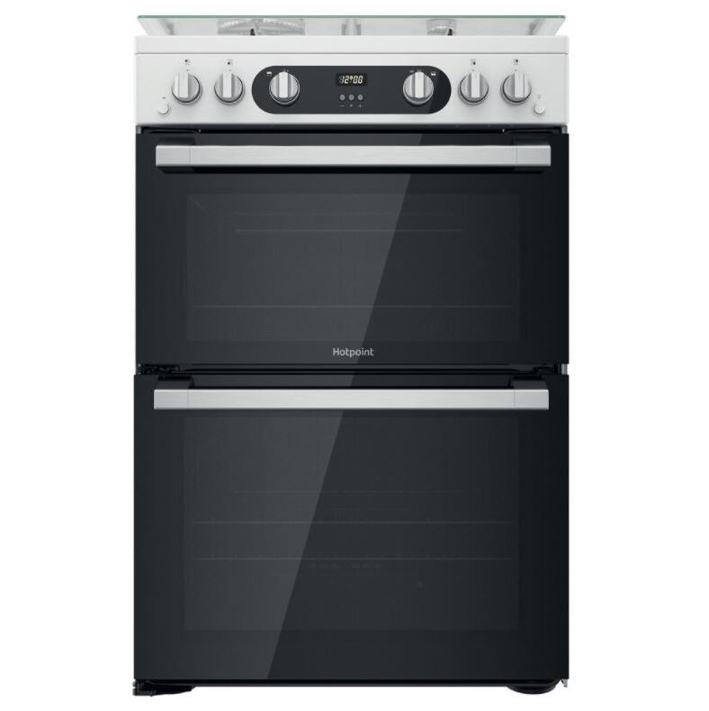 Hotpoint HD67G02CCW/UK - White 4 Zone Gas Cooker - Catalytic cleaning - A+ energy