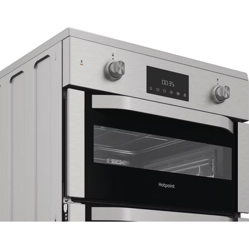 Hotpoint HDE6IDC2X -Inox Electric Cooker Dual Cavity - A Rated - Display