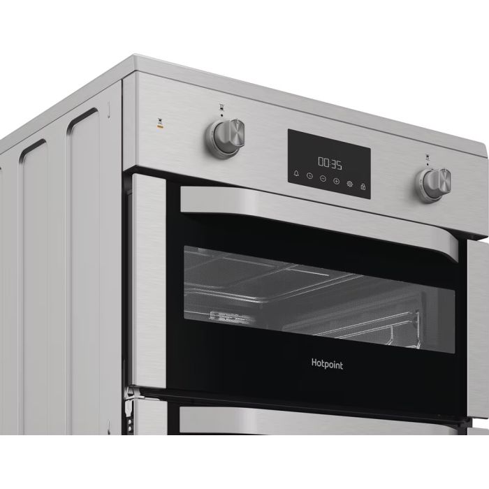 Hotpoint HDE6IDC2X -Inox Electric Cooker Dual Cavity - A Rated - Display