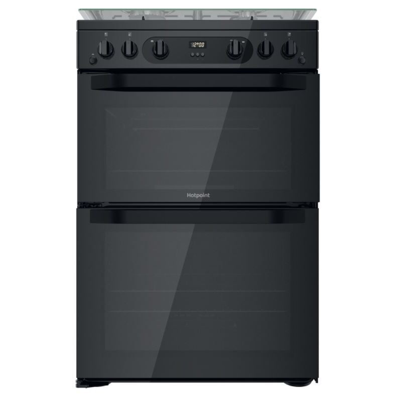 Hotpoint HDM67G0CCB/UK - Black 4 Zone Gas Cooker - Catalytic cleaning - A+ energy