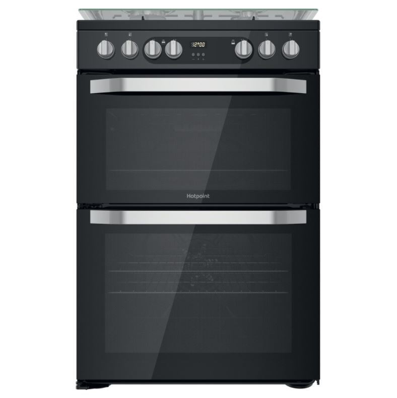 Hotpoint HDM67G9C2CB/UK - Black 4 Zone Dual Fuel Cooker - Catalytic cleaning - A/A energy