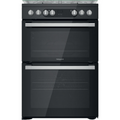 Hotpoint HDM67G9C2CSB/UK - Black 4 Zone Dual Fuel Cooker - Catalytic cleaning - A energy