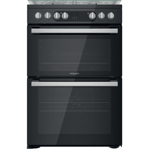 Hotpoint HDM67G9C2CSB/UK - Black 4 Zone Dual Fuel Cooker - Catalytic cleaning - A energy