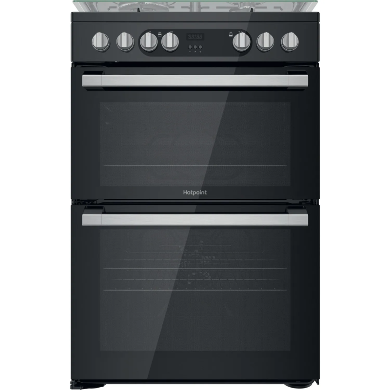 Hotpoint HDM67G9C2CSB/UK - Black 4 Zone Dual Fuel Cooker - Catalytic cleaning - A energy