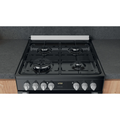 Hotpoint HDM67G9C2CSB/UK - Black 4 Zone Dual Fuel Cooker - Catalytic cleaning - A energy