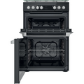 Hotpoint HDM67G9C2CSB/UK - Black 4 Zone Dual Fuel Cooker - Catalytic cleaning - A energy