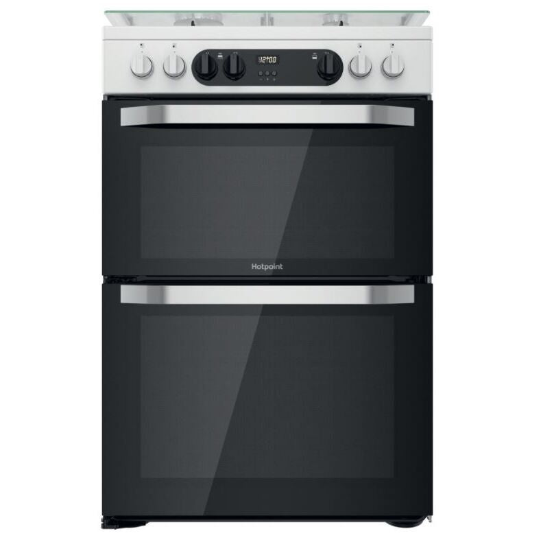 Hotpoint HDM67G9C2CW/UK - White 4 Zone Dual Fuel Cooker - Catalytic cleaning - A/A energy