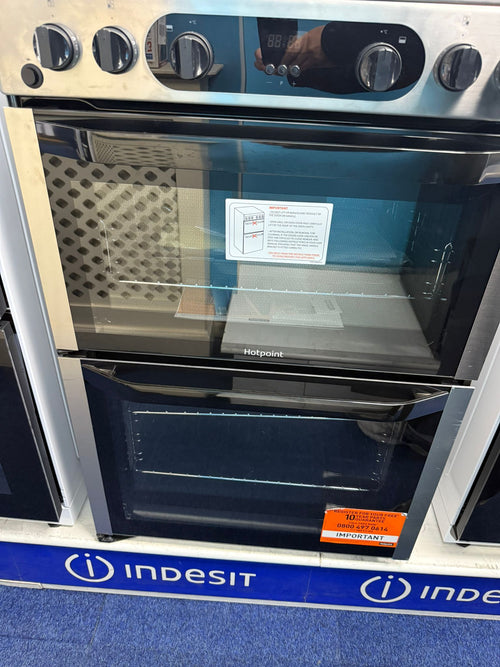 Hotpoint HDM67G0CCX/UK - Stainless steel 4 Zone Gas Cooker - Catalytic cleaning - A+ energy - Display