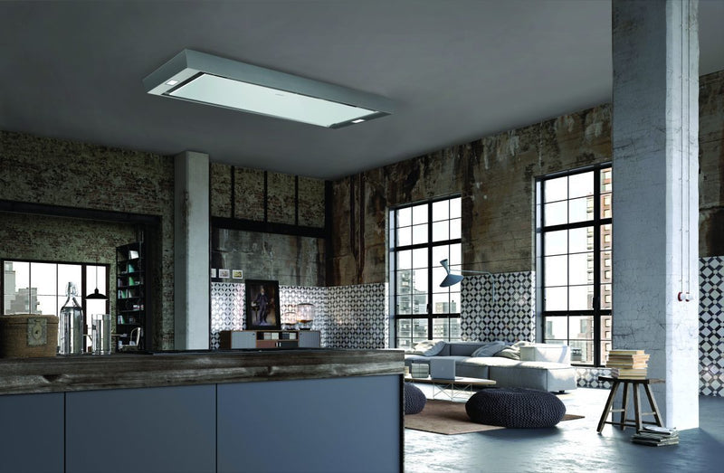 Faber HEAVEN-COMPACT-EV8-X-A90 - Stainless Steel/White Glass 90cm Ceiling Extractor - B Energy Rated