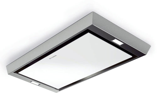 Faber HEAVEN-COMPACT-EV8-X-A90 - Stainless Steel/White Glass 90cm Ceiling Extractor - B Energy Rated