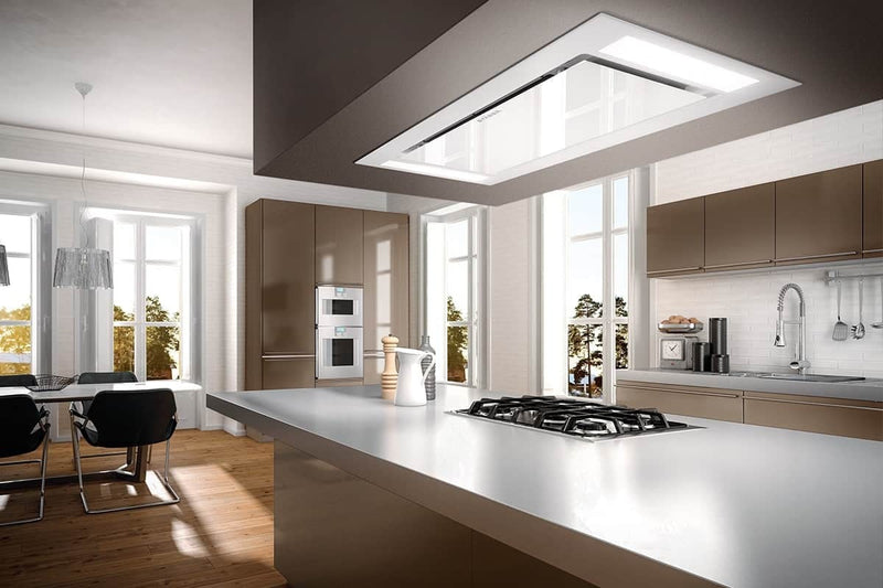 Faber Heaven Glass 2.0 EV8+ KL WH A90 - White Glass 90cm Ceiling Integrated Extractor - 700 M³/H - A Energy Rating