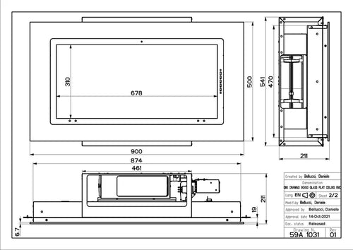 Faber HEAVEN-GLASS-3-0-WH-SLIM-KL-A90 - White Glass Ceiling Extractor - 90cm - A+ Energy