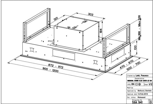Faber HEAVEN-LITE-GLASS-EV8-WH-A90 - White Glass 90cm Ceiling Extractor - 770m³/h - A Rated