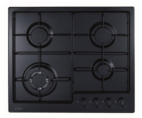 CDA HG6251BL - Black 4 Zone Gas Hob