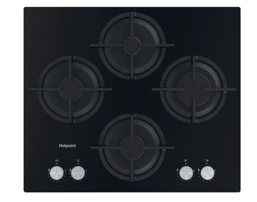 Hotpoint HGS 61S BK - Black 4 Zone Gas Hob