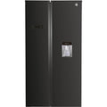 Hoover HHSBSO 6174BWDK - Black Freestanding American Frost Free Fridge Freezer - E energy