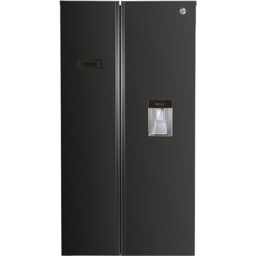 Hoover HHSBSO 6174BWDK - Black Freestanding American Frost Free Fridge Freezer - E energy