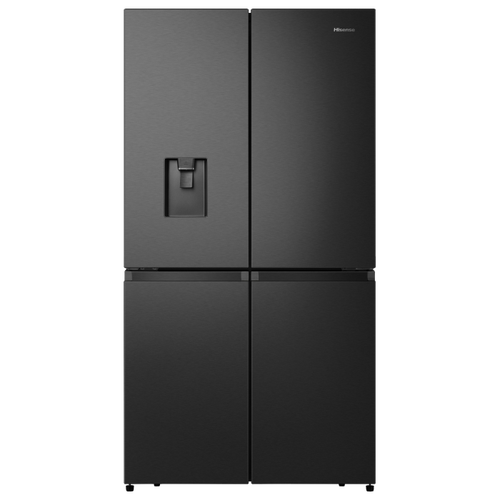 Hisense Hisense RQ758N4SWFE  606 Litre 4 Door American Fridge Freezer Non Plumbed Water Dispenser - Black - E Rated