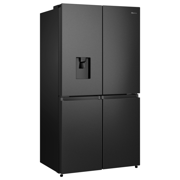 Hisense Hisense RQ758N4SWFE  606 Litre 4 Door American Fridge Freezer Non Plumbed Water Dispenser - Black - E Rated