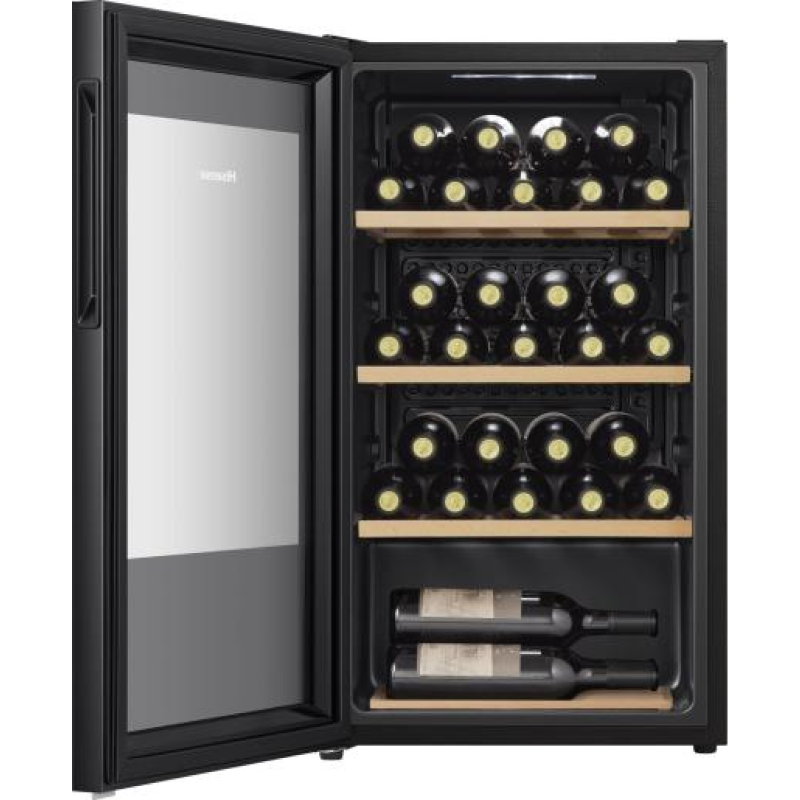 Hisense RW12D4NWG0 - Black 30 Bottle Capacity Wine Cooler - G energy