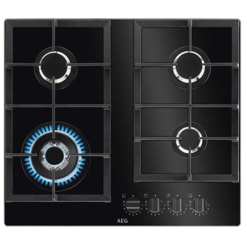 AEG HKB64420NB - Black 4 Zone Gas Hob