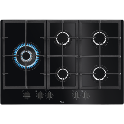 AEG HKB75820NB - Black 5 Zone Gas Hob