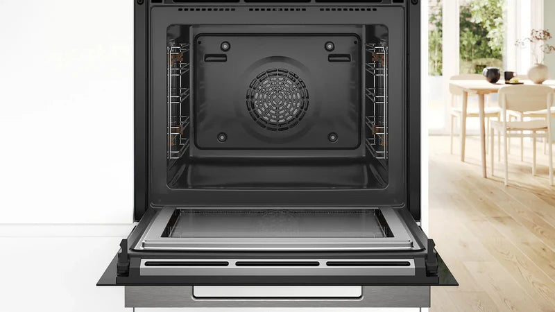 Bosch Series 8 HMG7764B1B - Black Built in Electric Single Oven with Microwave