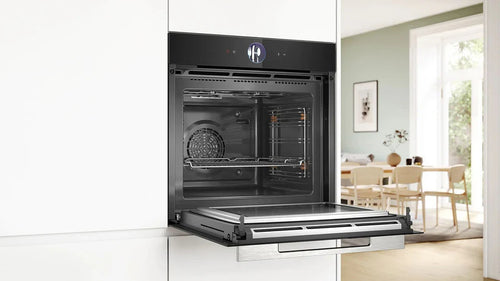 Bosch HMG7764B1B - Black Built in Electric Single Oven with Microwave