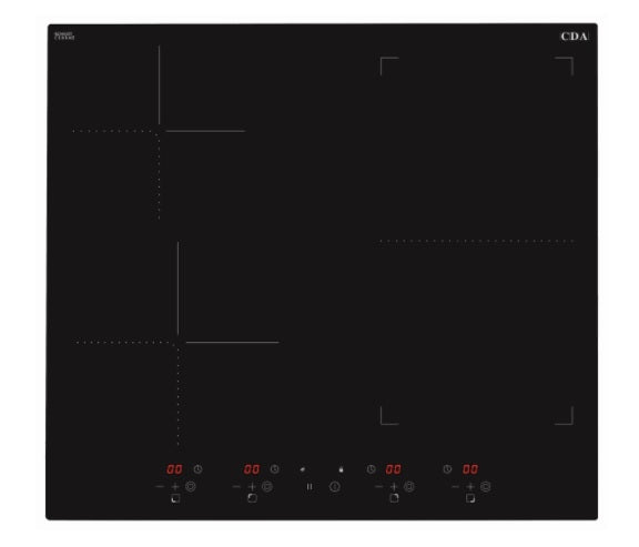 CDA HN6732FR - Black 4 Zone Electric Hob