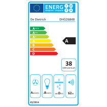 De Dietrich DHG2684B - Must Built-in Extractor - 630 m3/h Extraction Rate - A Energy Rating