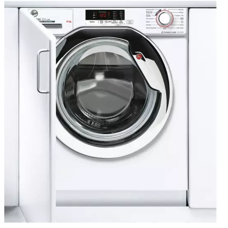 Hoover HBWS 49D2ACE - White Integrated 9KG Washing Machine - 1400 RPM - C energy - Display
